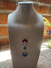 Load image into Gallery viewer, 4th Of July Collection Handmade Sterling Silver &amp; Red, White &amp; Blue Fire Opal Necklace
