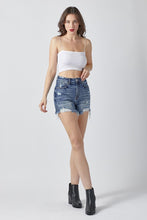 Load image into Gallery viewer, RISEN High Rise Distressed Denim Shorts
