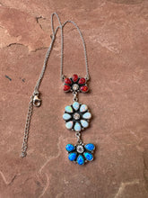 Load image into Gallery viewer, 4th Of July Collection Handmade Sterling Silver &amp; Red, White &amp; Blue Fire Opal Necklace
