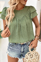 Load image into Gallery viewer, Perfee Printed Round Neck Puff Sleeve Blouse
