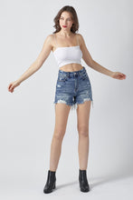 Load image into Gallery viewer, RISEN High Rise Distressed Denim Shorts
