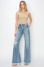 Load image into Gallery viewer, RISEN Mid Rise Button Fly Wide Leg Jeans
