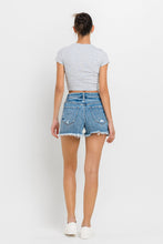 Load image into Gallery viewer, Lovervet Stepped Waist Raw Hem Denim Shorts
