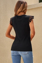 Load image into Gallery viewer, Lace Detail Cap Sleeve Blouse
