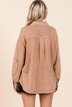 Load image into Gallery viewer, Mittoshop Mineral Wash French Terry Elbow Patch Shacket
