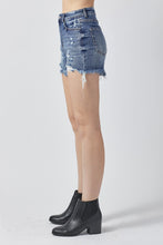 Load image into Gallery viewer, RISEN High Rise Distressed Denim Shorts
