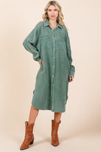 Load image into Gallery viewer, Mittoshop Mineral Wash Cotton Gauze Midi Shirt Dress
