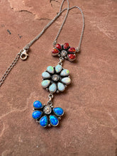 Load image into Gallery viewer, 4th Of July Collection Handmade Sterling Silver &amp; Red, White &amp; Blue Fire Opal Necklace
