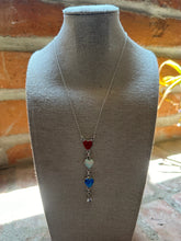 Load image into Gallery viewer, 4th Of July Collection Handmade Sterling Silver &amp; Red, White &amp; Blue Fire Opal Cluster  Necklace
