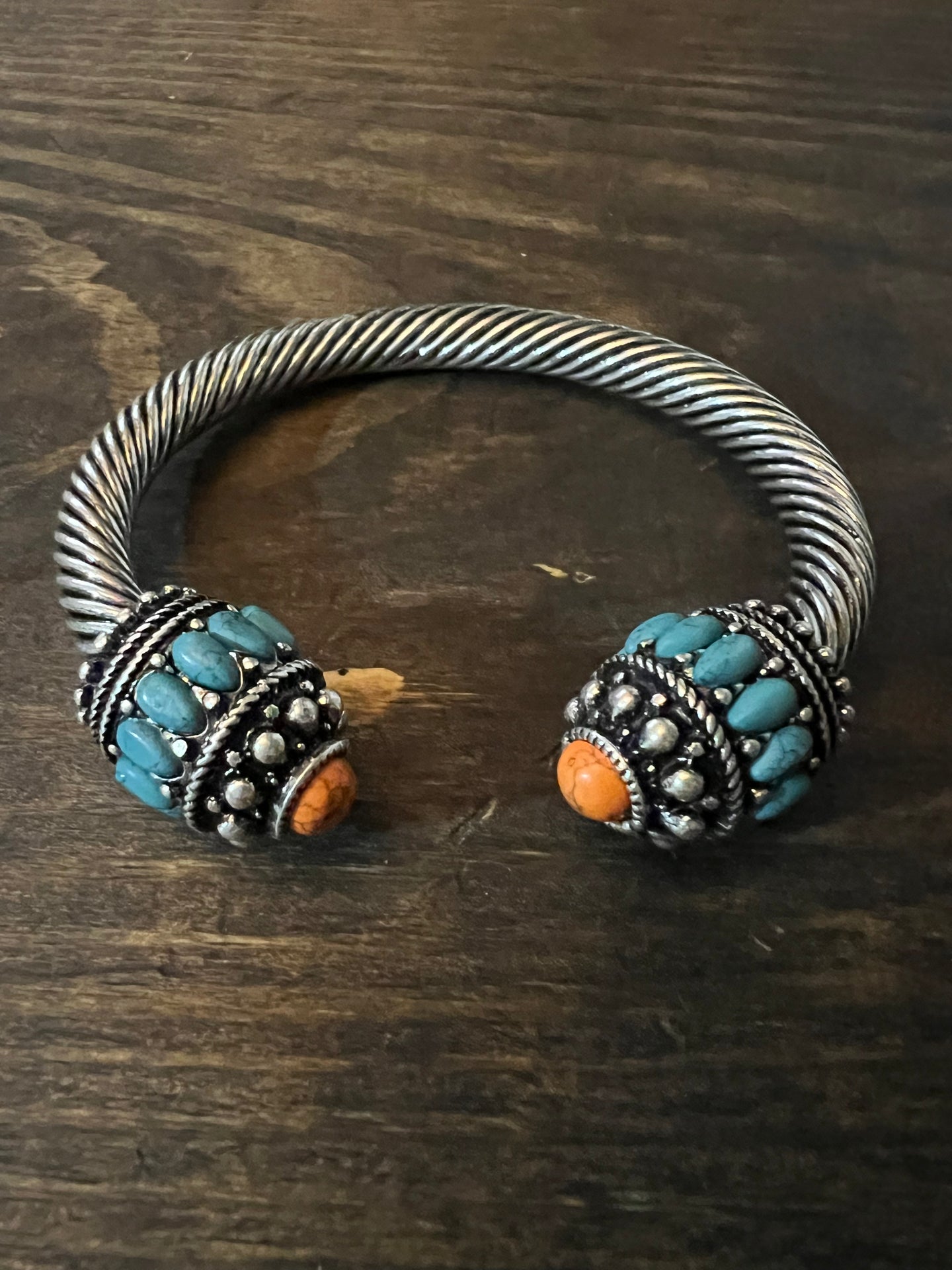 Orange & Turquoise stone bracelet