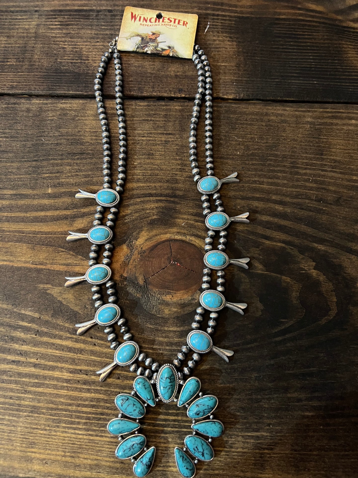 Turquoise Squash Blossom Necklace