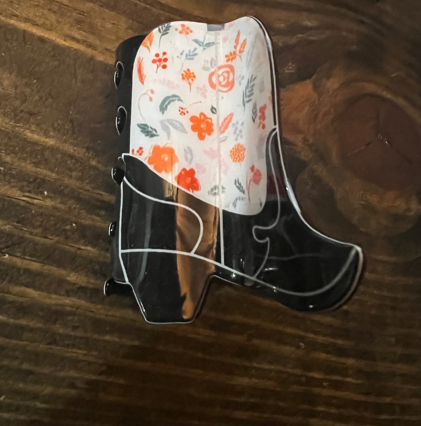 Flower Print Boot Hair Claw