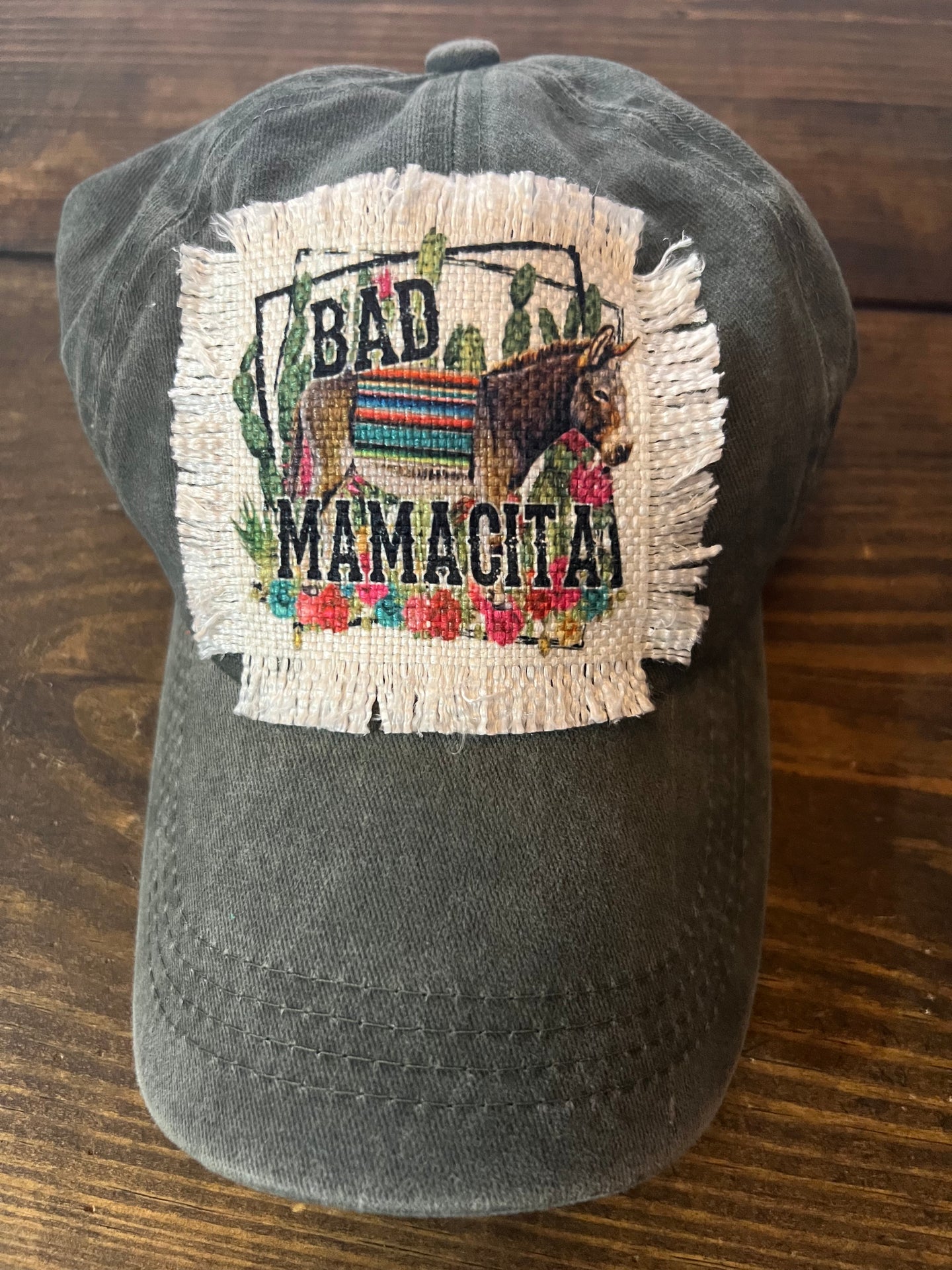 Dark Grey Bad A** Mamacita  Patch Hat