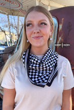 Load image into Gallery viewer, SMALL Black Checkered Out Wild Rag/ Scarf
