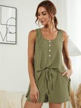 Load image into Gallery viewer, Scoop Neck Wide Strap Top and Shorts Set
