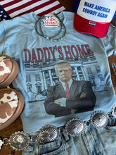 Load image into Gallery viewer, Blue Daddys Home Trump Graphic TeeStonewash DenimS
