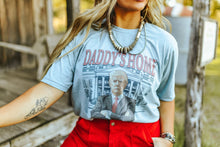 Load image into Gallery viewer, Blue Daddys Home Trump Graphic TeeStonewash DenimS
