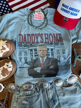 Load image into Gallery viewer, Blue Daddys Home Trump Graphic TeeStonewash DenimS
