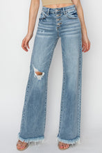 Load image into Gallery viewer, RISEN Mid Rise Button Fly Wide Leg Jeans
