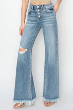 Load image into Gallery viewer, RISEN Mid Rise Button Fly Wide Leg Jeans
