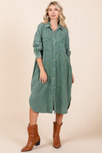 Load image into Gallery viewer, Mittoshop Mineral Wash Cotton Gauze Midi Shirt Dress
