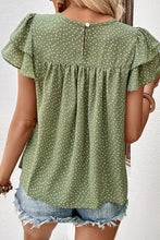 Load image into Gallery viewer, Perfee Printed Round Neck Puff Sleeve Blouse
