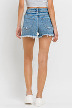 Load image into Gallery viewer, Lovervet Stepped Waist Raw Hem Denim Shorts
