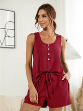 Load image into Gallery viewer, Scoop Neck Wide Strap Top and Shorts Set
