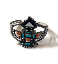 Load image into Gallery viewer, 1940’s Zuni Multi Stone &amp; Sterling Silver Cuff Bracelet
