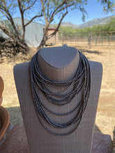 Load image into Gallery viewer, 3mm Sterling Silver Navajo Pearl Style Beaded Necklace
