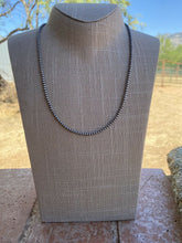 Load image into Gallery viewer, 3mm Sterling Silver Navajo Pearl Style Beaded Necklace
