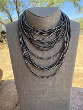 Load image into Gallery viewer, 3mm Sterling Silver Navajo Pearl Style Beaded Necklace
