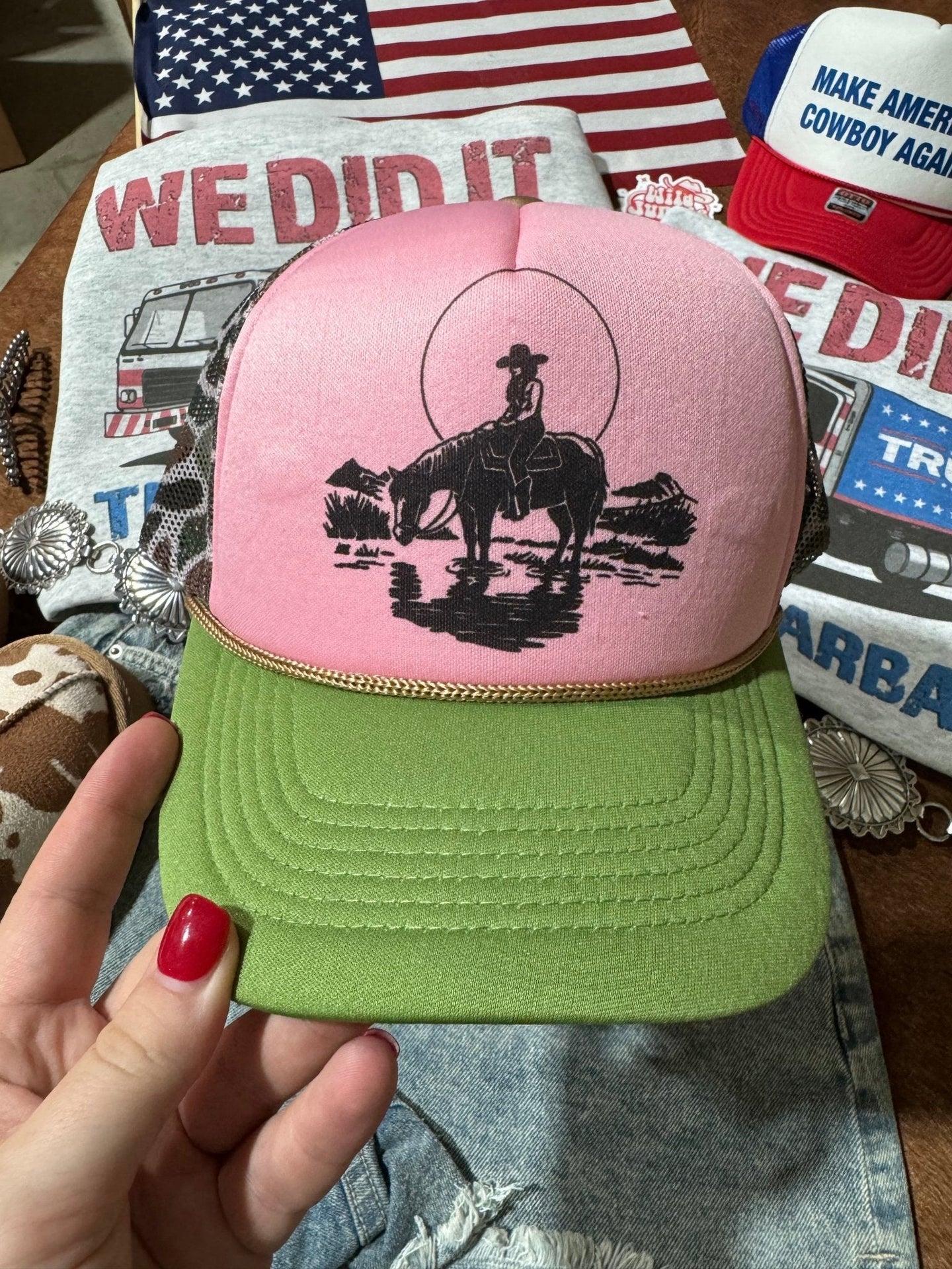 Lone Rider Duck Camo Trucker HatPink Camo