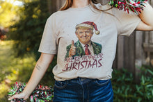 Load image into Gallery viewer, Santa Trump Home for Christmas Graphic TeeTanS
