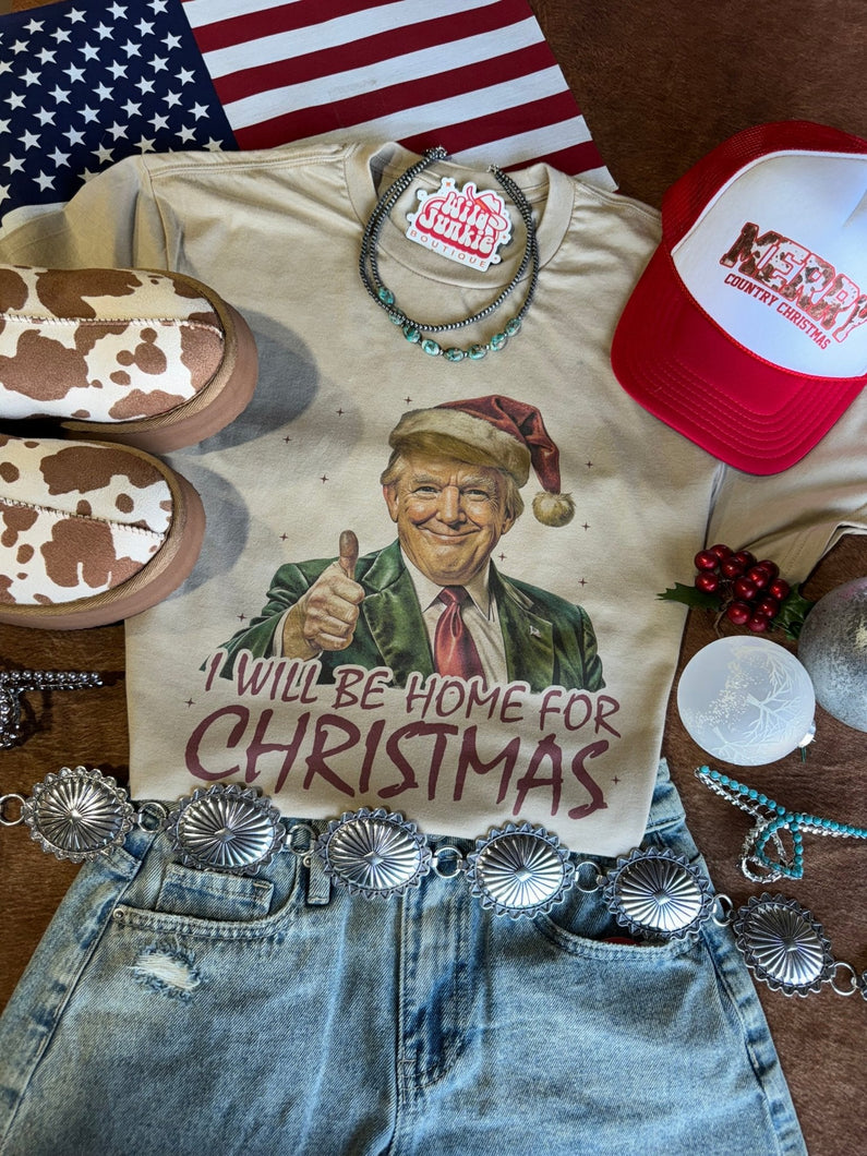 Santa Trump Home for Christmas Graphic TeeTanS