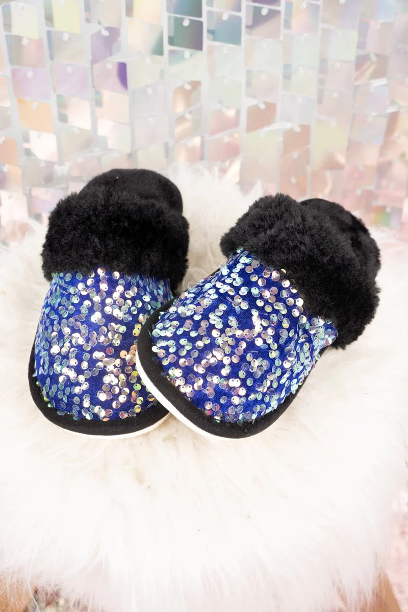 Sequins Fuzzy House Shoes