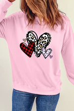 Load image into Gallery viewer, Heart Round Neck Dropped Shoulder Sweatshirt
