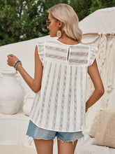 Load image into Gallery viewer, Ruffled Round Neck Cap Sleeve Blouse
