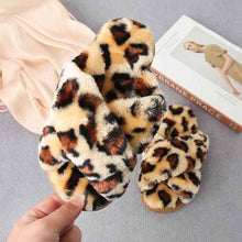 Load image into Gallery viewer, Faux Fur Crisscross Strap Slippers
