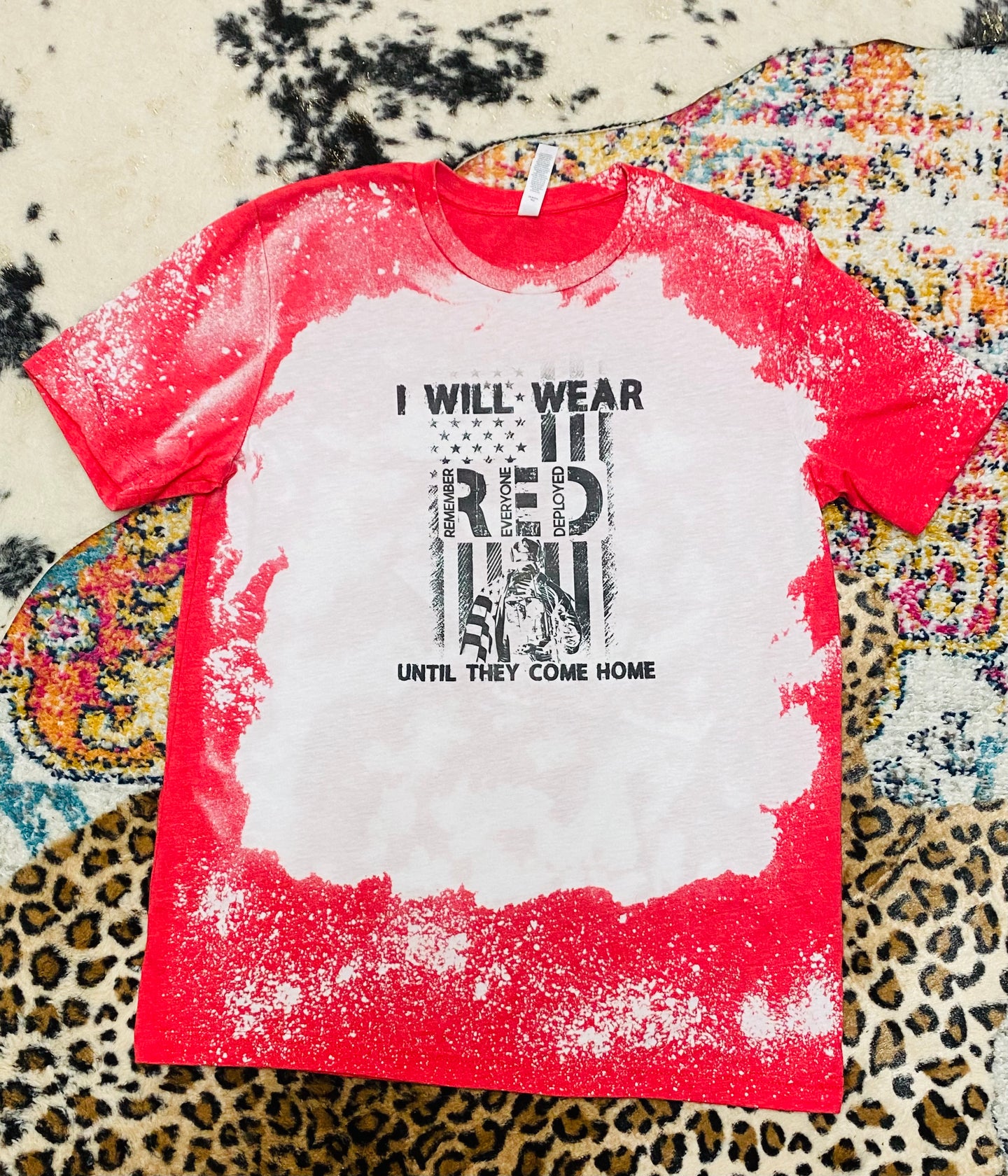 “I will wear RED” Bleached T-Shirt