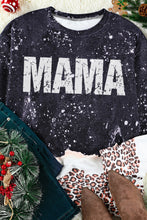 Load image into Gallery viewer, MAMA Leopard Color Block Round Neck Sweatshirt
