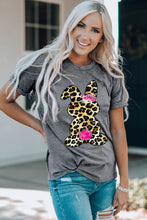 Load image into Gallery viewer, Leopard Bunny Graphic Cuffed Tee Shirt
