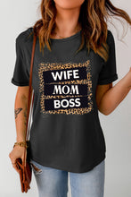 Load image into Gallery viewer, WIFE MOM BOSS Leopard Graphic Tee
