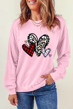 Load image into Gallery viewer, Heart Round Neck Dropped Shoulder Sweatshirt
