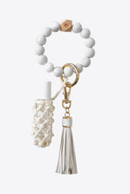 Load image into Gallery viewer, Evil Eye Beaded Keychain with Tassel
