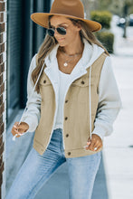 Load image into Gallery viewer, Two-Tone Spliced Denim Sherpa Hooded Jacket
