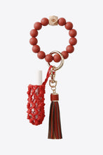 Load image into Gallery viewer, Evil Eye Beaded Keychain with Tassel
