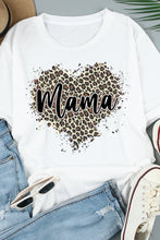 Load image into Gallery viewer, MAMA Leopard Heart Graphic Tee Shirt
