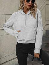 Load image into Gallery viewer, Zip-Up Raglan Sleeve Hoodie with Pocket
