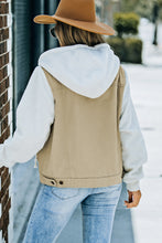 Load image into Gallery viewer, Two-Tone Spliced Denim Sherpa Hooded Jacket
